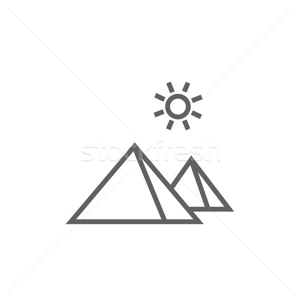 Egipcjanin piramidy line ikona internetowych Zdjęcia stock © RAStudio