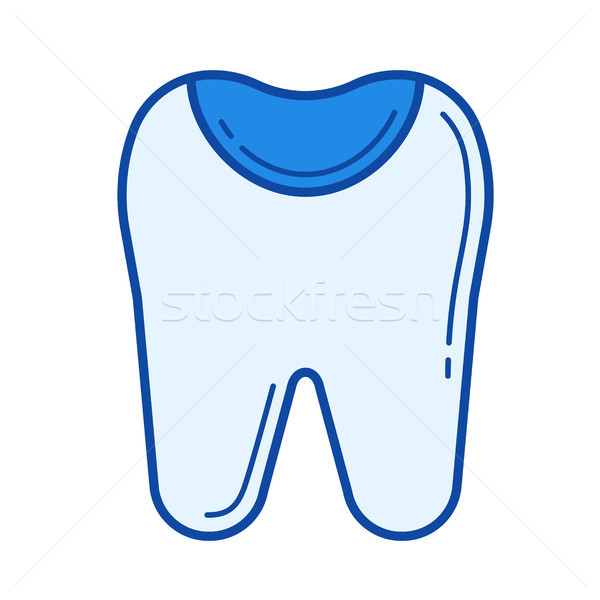 Zębów emalia line ikona wektora odizolowany Zdjęcia stock © RAStudio