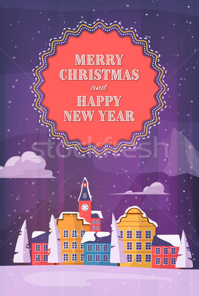 Merry christmass and Happy New Year card, poster. Stock photo © RAStudio