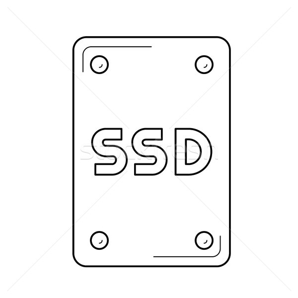 Memory card line icon. Stock photo © RAStudio