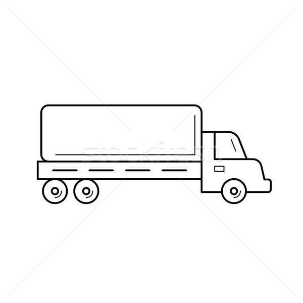 Lastwagen line Symbol Vektor isoliert weiß Stock foto © RAStudio