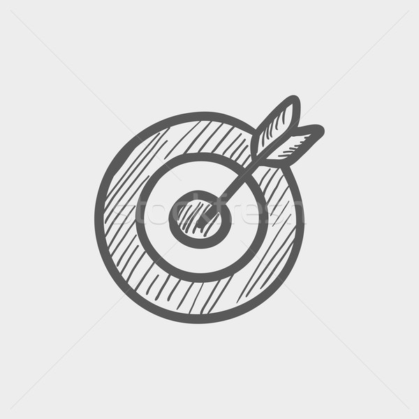Arrow hit the target sketch icon Stock photo © RAStudio