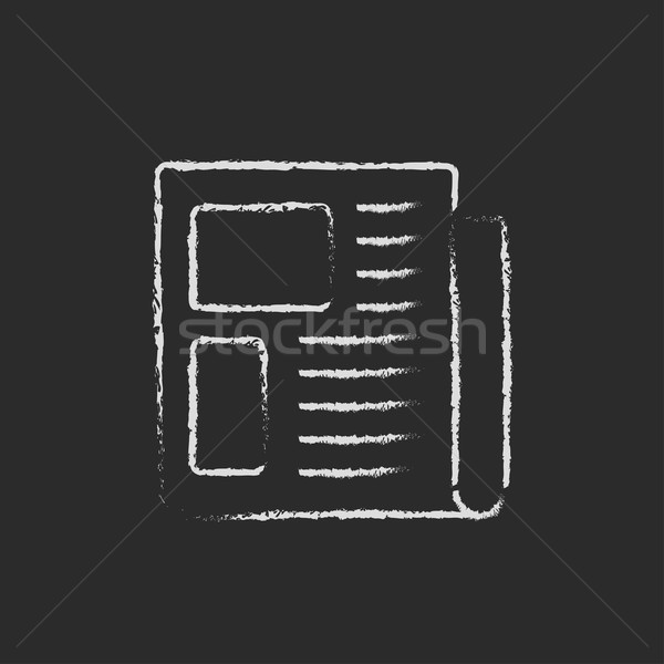 Newspaper icon drawn in chalk. Stock photo © RAStudio