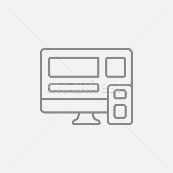 Duyarlı web tasarım hat ikon web hareketli Stok fotoğraf © RAStudio