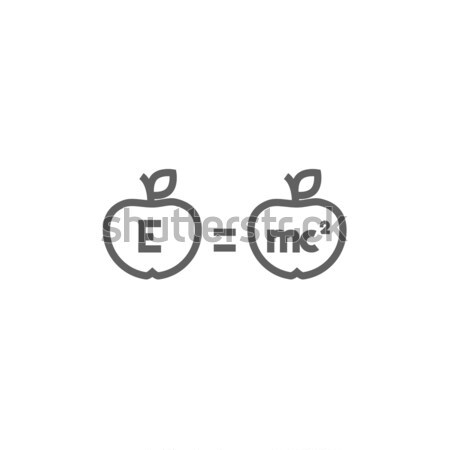 Two apples with formulae line icon. Stock photo © RAStudio