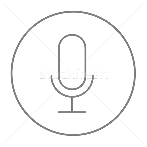 Retro microphone line icon. Stock photo © RAStudio