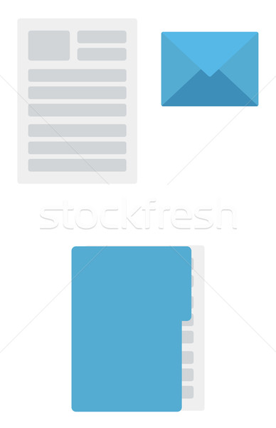 Сток-фото: конверт · документа · папке · файла · вектора · дизайна