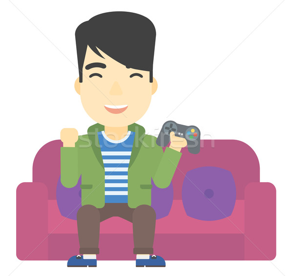 Man playing video game. Stock photo © RAStudio