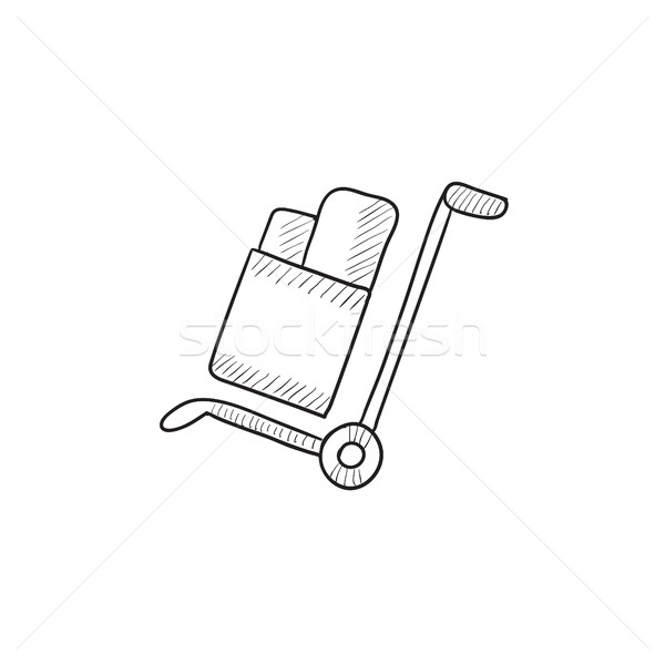 Shopping handling trolley sketch icon. Stock photo © RAStudio