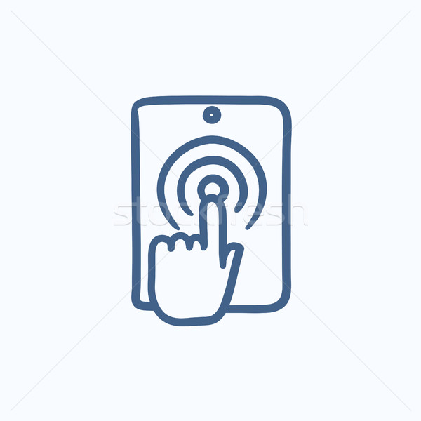 指 触れる デジタル タブレット スケッチ アイコン ストックフォト © RAStudio