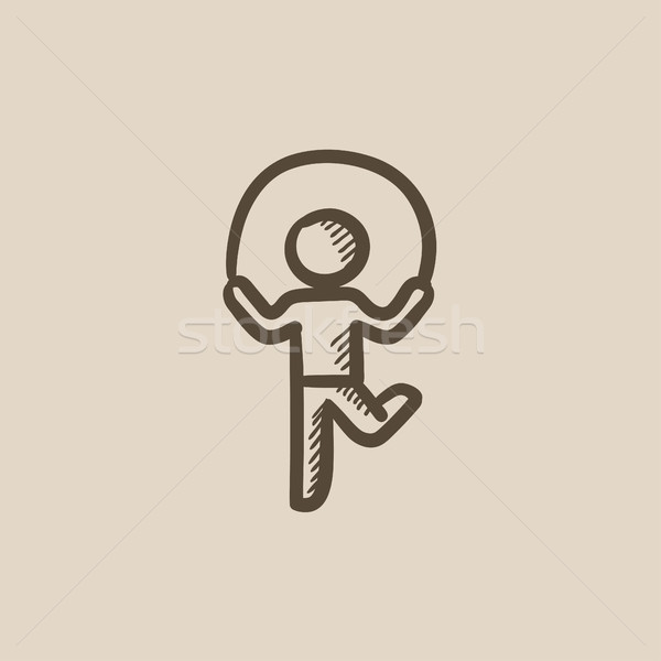 Child jumping rope sketch icon. Stock photo © RAStudio