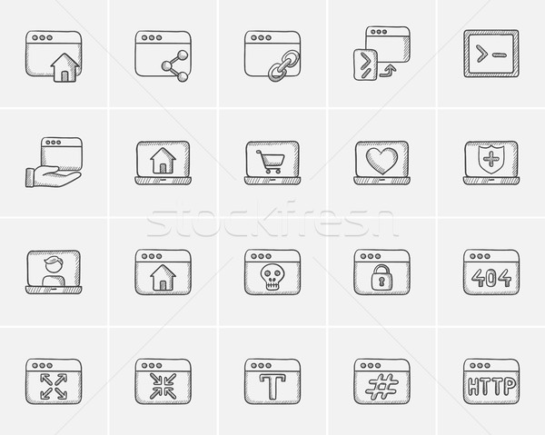 Technology sketch icon set. Stock photo © RAStudio