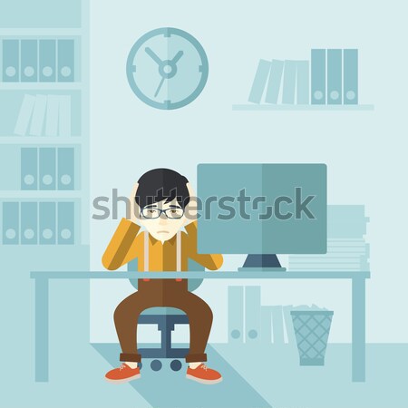 Woman using three D pen vector illustration. Stock photo © RAStudio