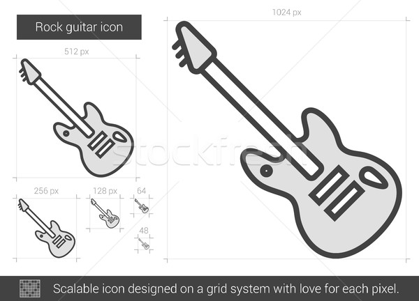 Rock guitar line icon. Stock photo © RAStudio