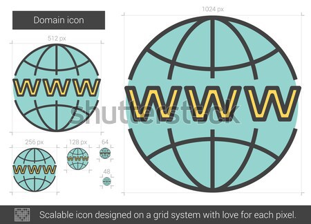 Domein lijn icon vector geïsoleerd witte Stockfoto © RAStudio