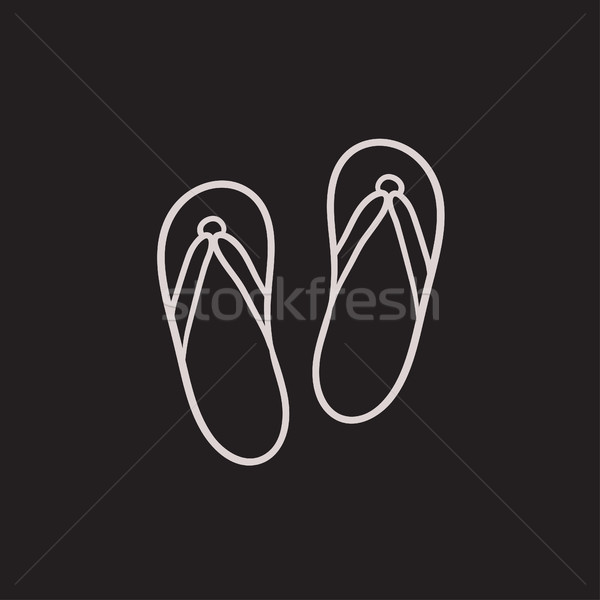 Beach slipper sketch icon. Stock photo © RAStudio