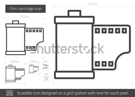 Film Patrone line Symbol Vektor isoliert Stock foto © RAStudio
