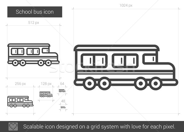 Okul otobüsü hat ikon vektör yalıtılmış beyaz Stok fotoğraf © RAStudio