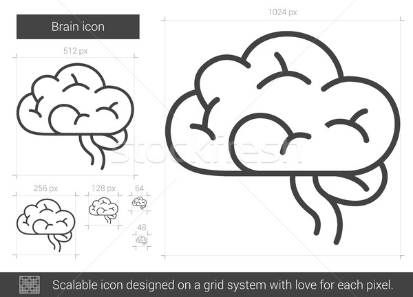 Creier linie icoană vector izolat alb Imagine de stoc © RAStudio