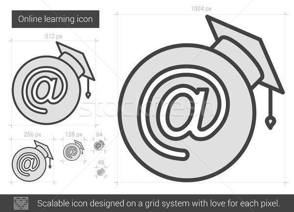 Online learning line icon. Stock photo © RAStudio