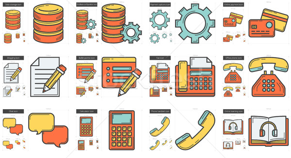 Technology line icon set. Stock photo © RAStudio