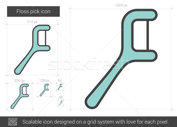 Floss pick line icon. Stock photo © RAStudio