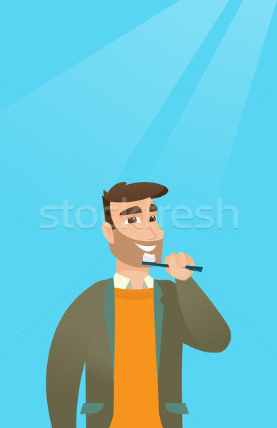 Man brushing teeth vector illustration. Stock photo © RAStudio