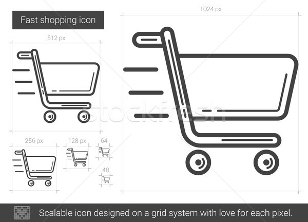 Stock photo: Fast shopping line icon.