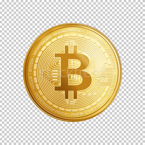 Gouden bitcoin munt symbool valuta geïsoleerd Stockfoto © RAStudio