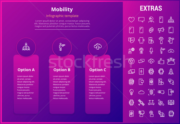 Mobilitás infografika sablon elemek ikonok opció Stock fotó © RAStudio