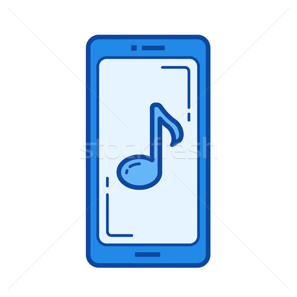 Mobile media player line icon. Stock photo © RAStudio