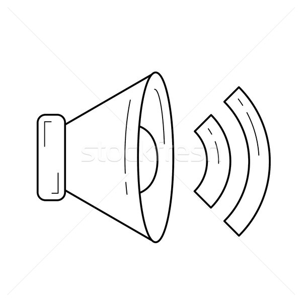 Audio hangszóró vonal ikon vektor izolált Stock fotó © RAStudio