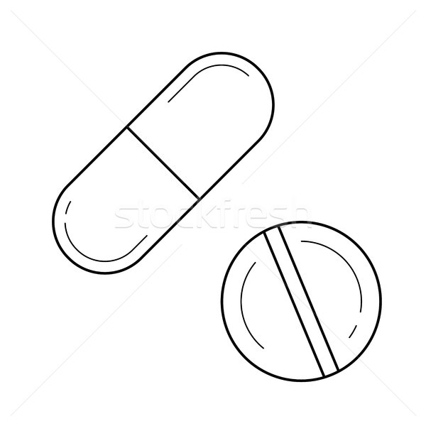 Medication pills line icon. Stock photo © RAStudio