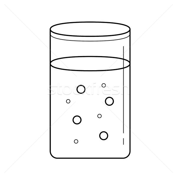 стекла воды вектора линия икона изолированный Сток-фото © RAStudio