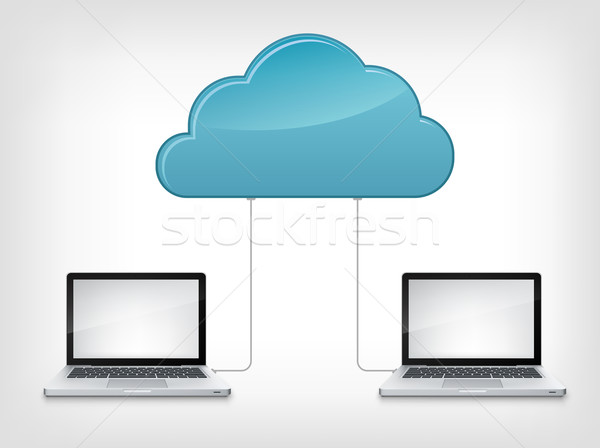 Stockfoto: Wolk · dienst · geïsoleerd · grijs · helling · eps