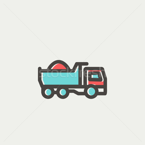 Dump truck thin line icon Stock photo © RAStudio