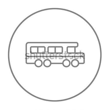 Autobús escolar delgado línea icono web móviles Foto stock © RAStudio