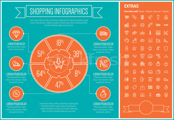 Shopping Line Design Infographic Template Stock photo © RAStudio