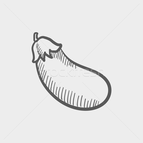 баклажан эскиз икона веб мобильных рисованной Сток-фото © RAStudio