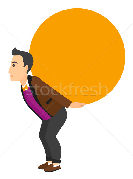 Man carrying big ball. Stock photo © RAStudio