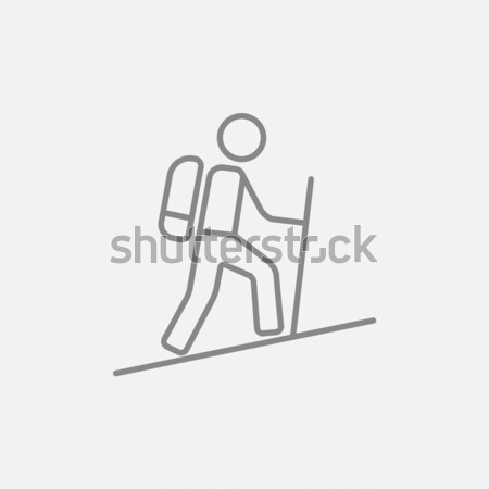 Tourist backpacker line icon. Stock photo © RAStudio