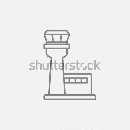 Flight control tower line icon. Stock photo © RAStudio