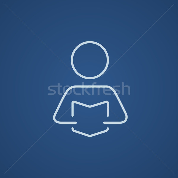 Man reading book line icon. Stock photo © RAStudio