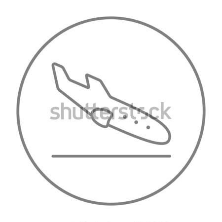 Landing aircraft line icon. Stock photo © RAStudio