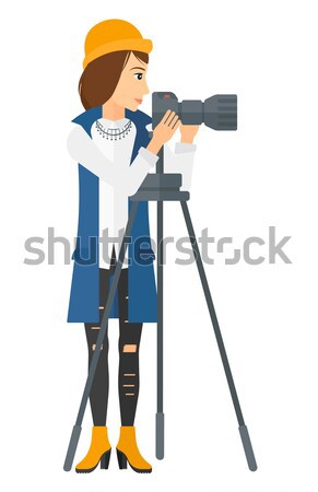 [[stock_photo]]: Photographe · travail · caméra · vecteur · design