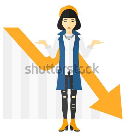 Woman with declining chart. Stock photo © RAStudio