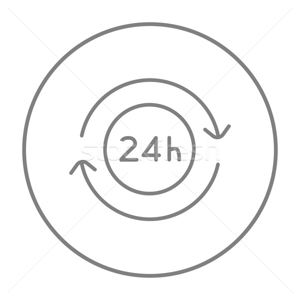 Service 24 hrs line icon. Stock photo © RAStudio