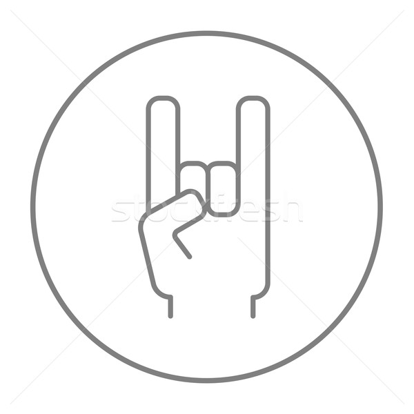 Rock toczyć znak ręką line ikona internetowych Zdjęcia stock © RAStudio