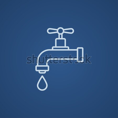 Dripping tap with drop line icon. Stock photo © RAStudio
