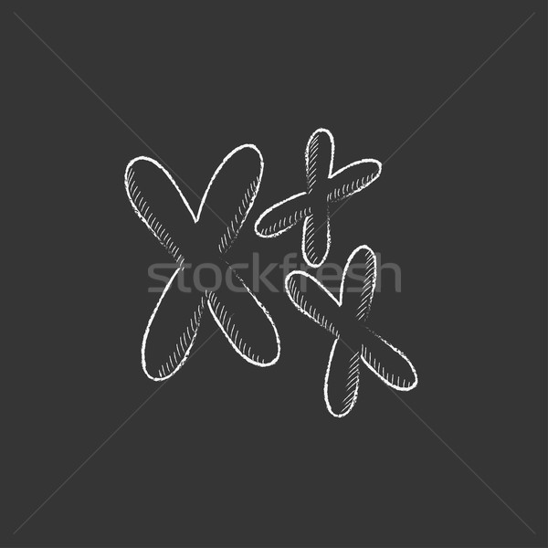 Stock photo: Chromosomes. Drawn in chalk icon.